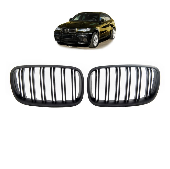 Grill BMW X6 E71 E72 X5 E70 podwójne żeberka Matt Black