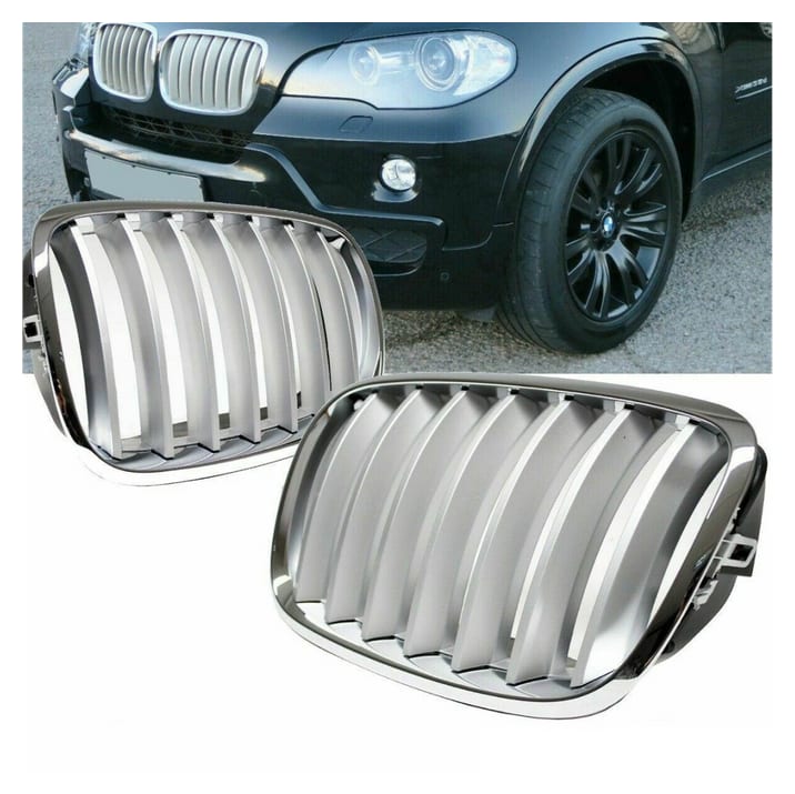 Grill BMW X6 E71 E72 X5 E70 pojedyncze żeberka Matt Silver