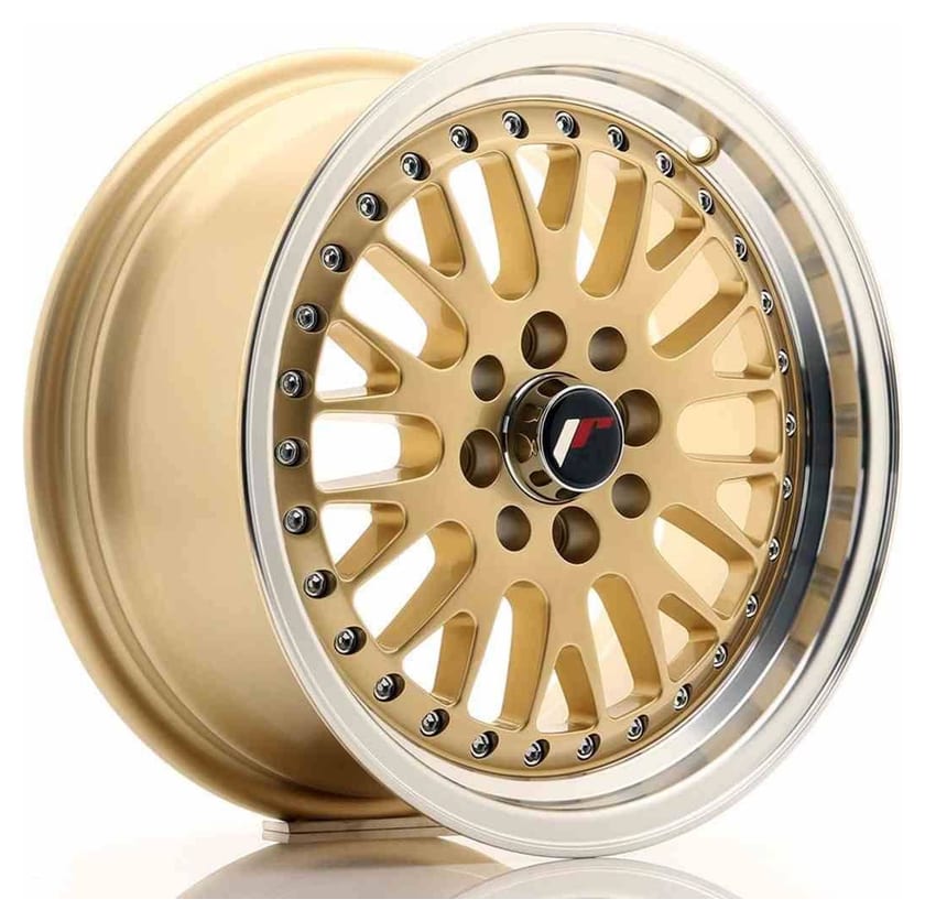 JR Wheels JR10 15x7 ET30 4x100/108 Gold w/Machined Lip
