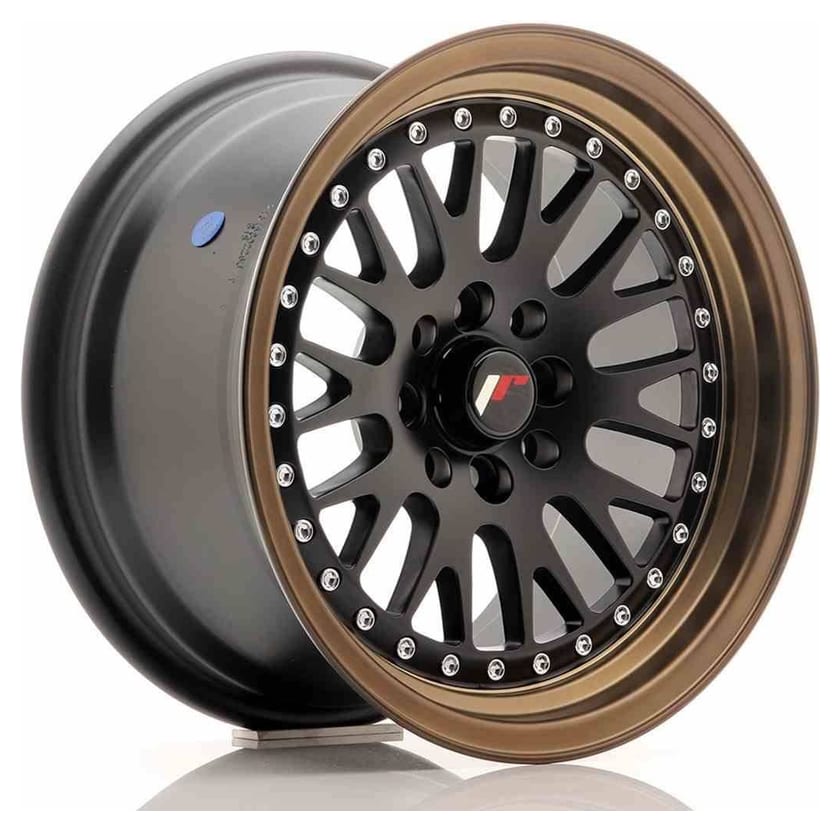 JR Wheels JR10 15x8 ET20 4x100/108 Matt Black w/Bronze Lip