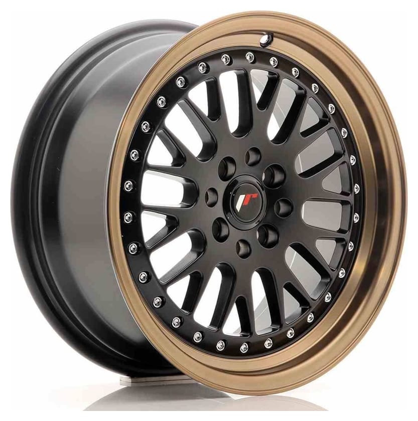 JR Wheels JR10 16x7 ET30 4x100/108 Matt Black w/Bronze Lip