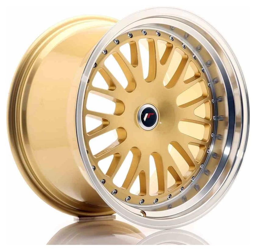 JR Wheels JR10 19x11 ET15-30 Blank Gold w/Machined Lip