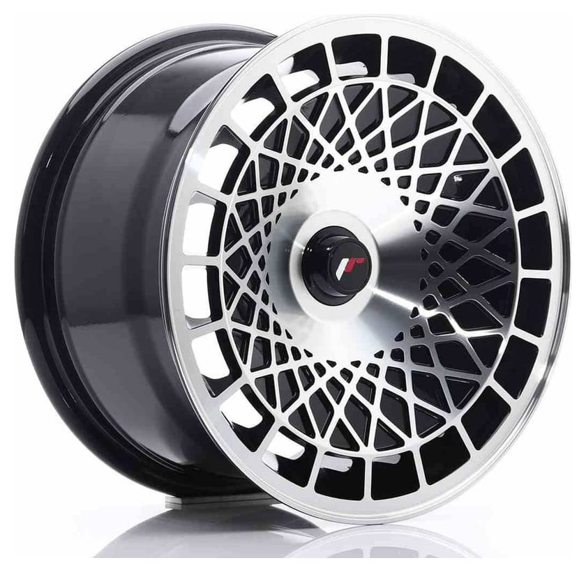 JR Wheels JR14 15x8 ET20-25 Blank Gloss Black Machined Face