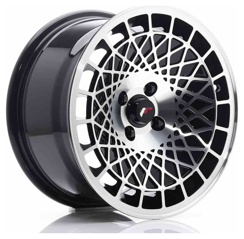 JR Wheels JR14 15x8 ET20 4x100 Gloss Black Machined Face