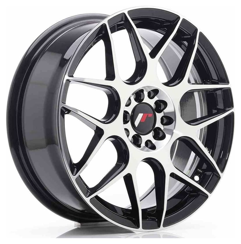 JR Wheels JR18 17x7 ET40 5x100/114 Gloss Black Machined