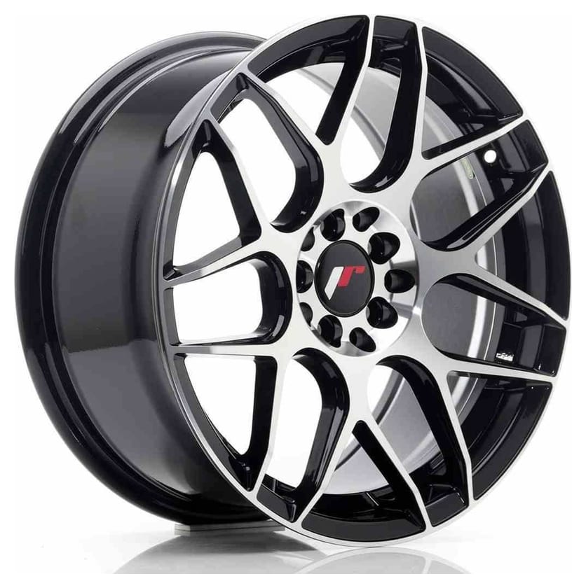 JR Wheels JR18 17x8 ET35 5x100/114 Gloss Black Machined