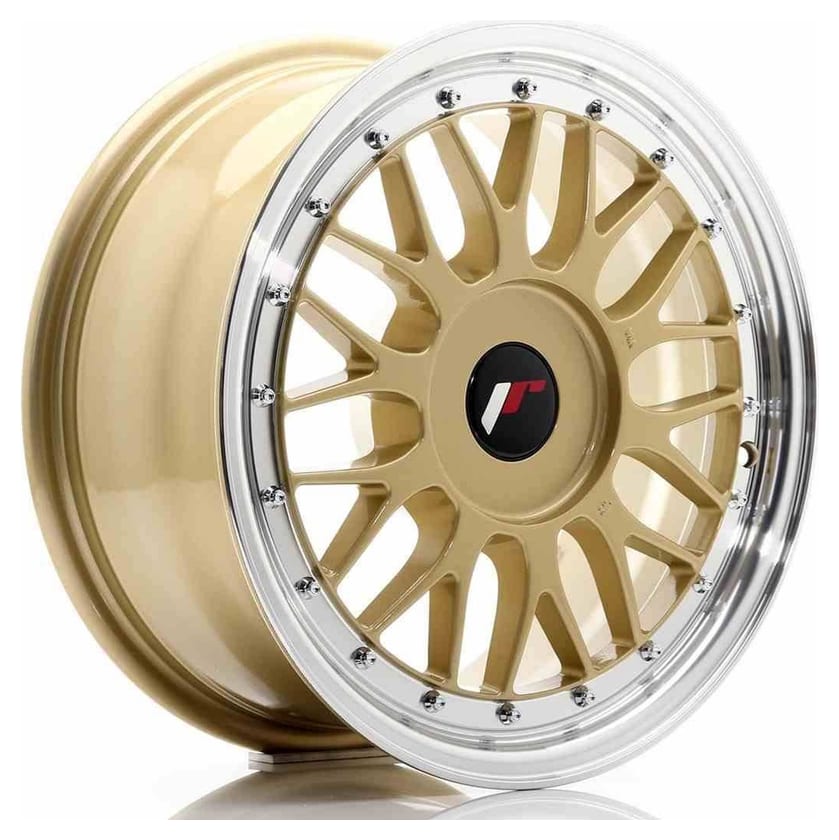 JR Wheels JR23 16x7 ET20-45 BLANK Gold w/Machined Lip