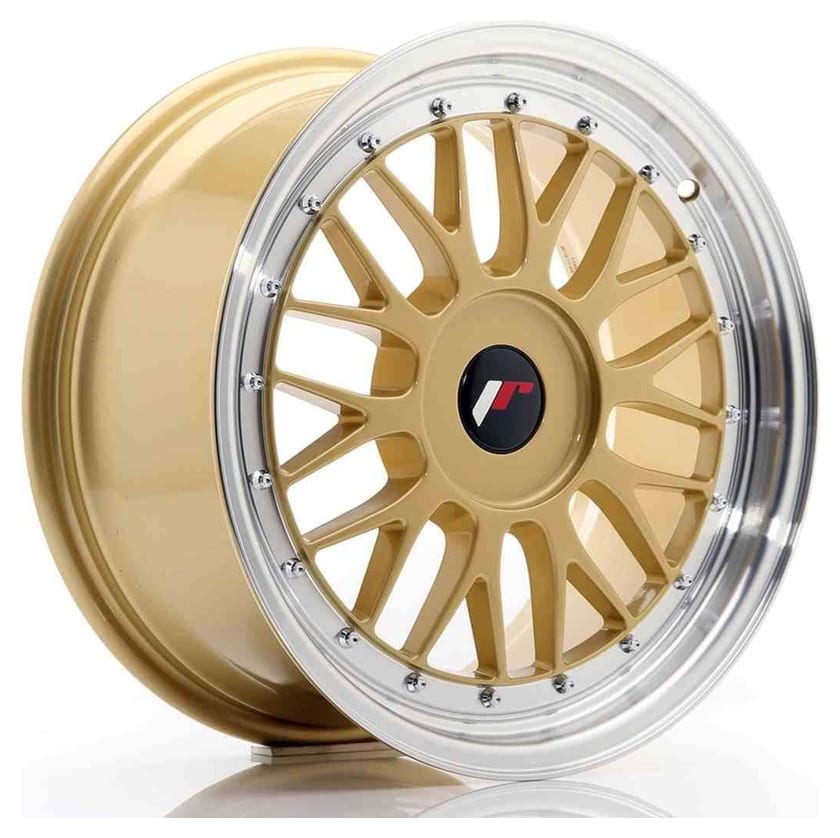 JR Wheels JR23 17x8 ET20-45 BLANK Gold w/Machined Lip