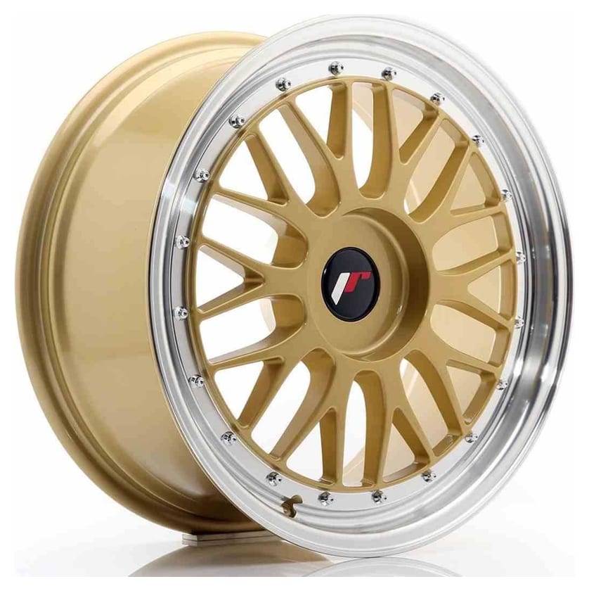 JR Wheels JR23 18x8 ET30-45 BLANK Gold w/Machined Lip