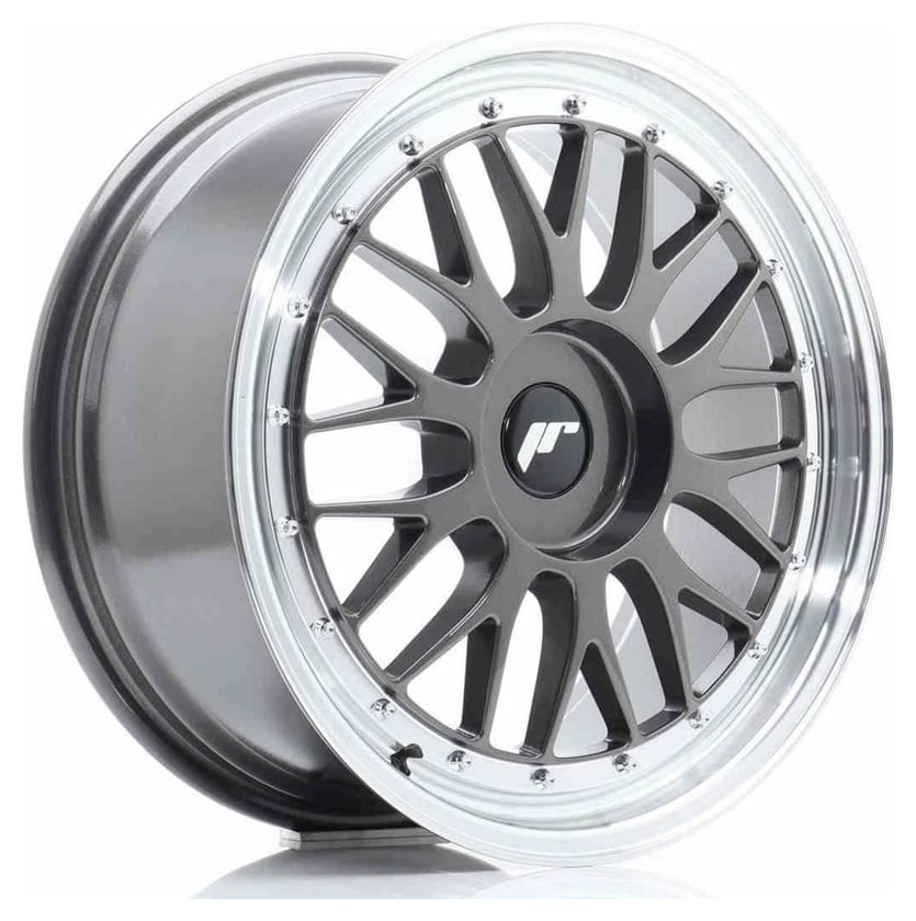 JR Wheels JR23 18x8 ET30-45 BLANK Hyper Gray w/Machined Lip