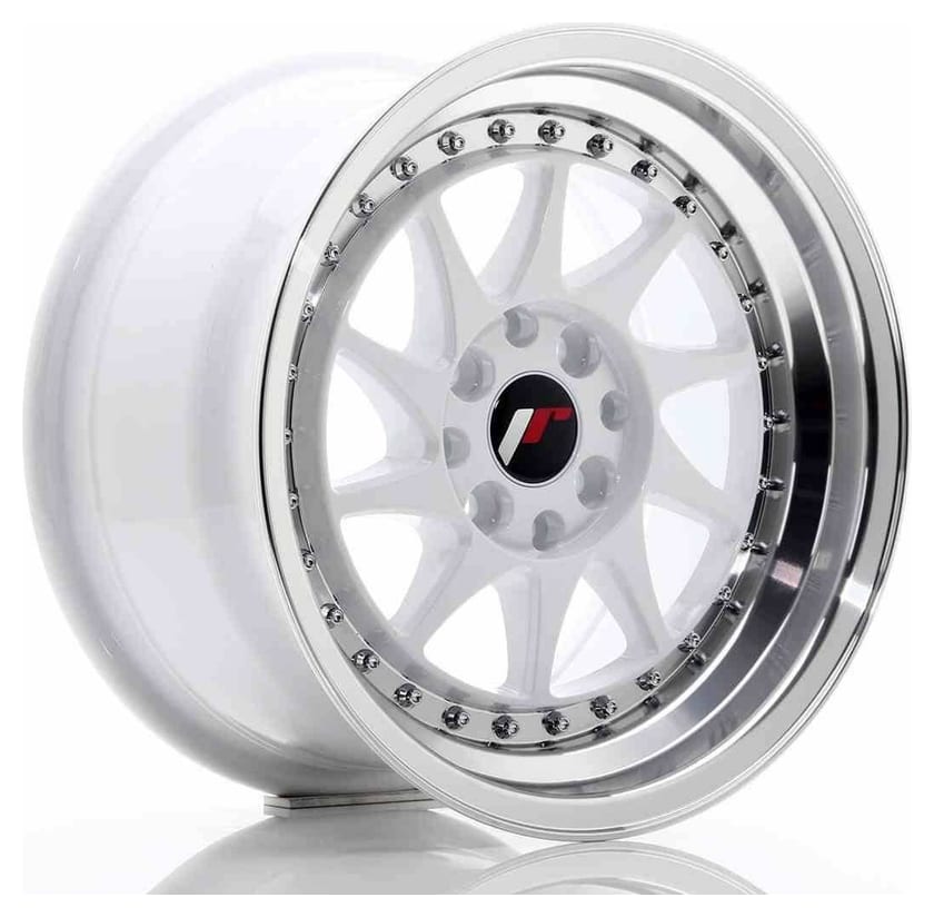 JR Wheels JR26 15x8 ET25 4x100/108 White w/Machined Lip