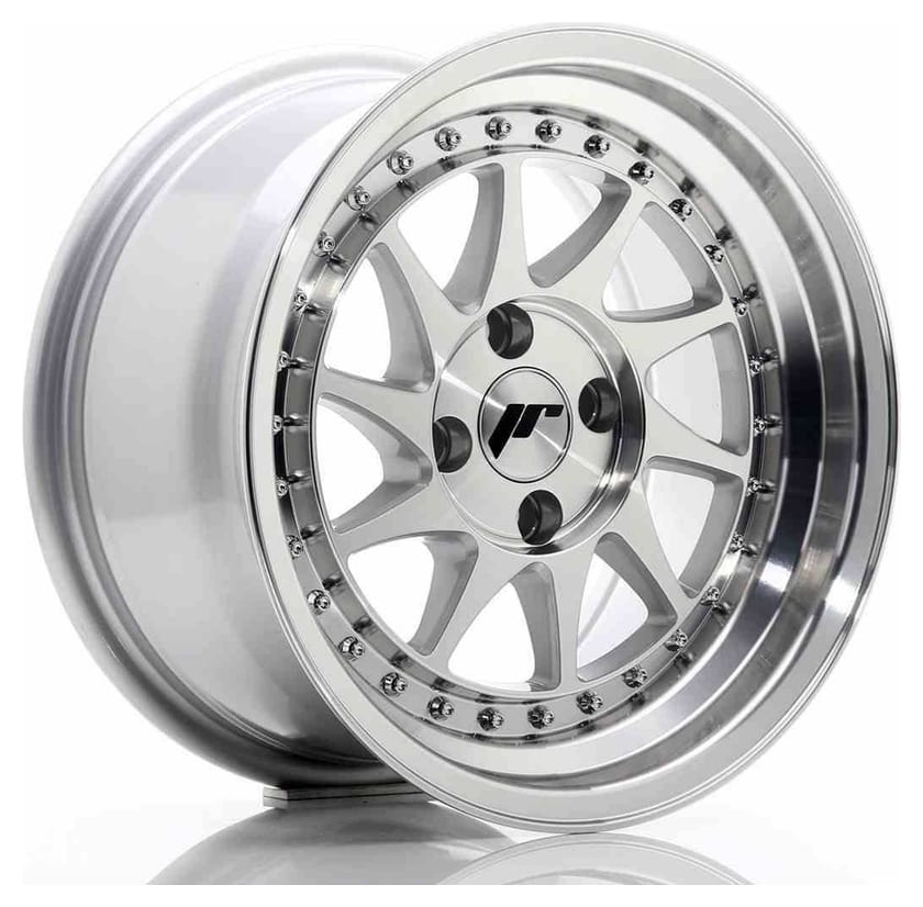 JR Wheels JR26 15x8 ET5 4x100 Silver Machined Face