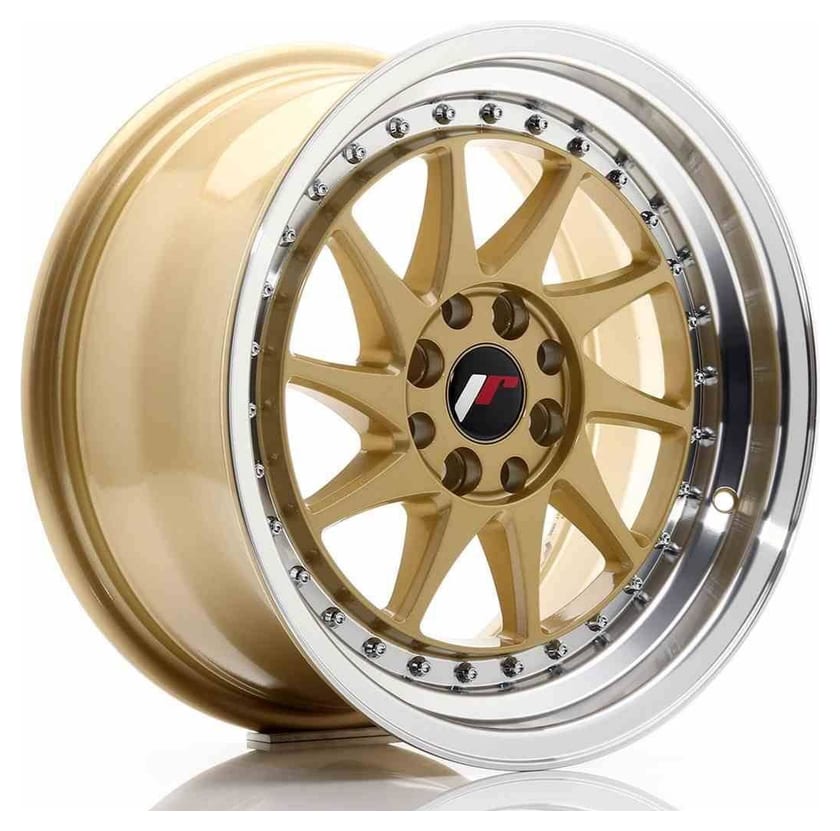 JR Wheels JR26 16x8 ET25 4x100/108 Gold w/Machined Lip