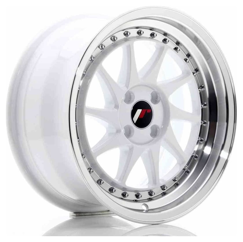 JR Wheels JR26 16x8 ET30 4x100 White w/Machined Lip