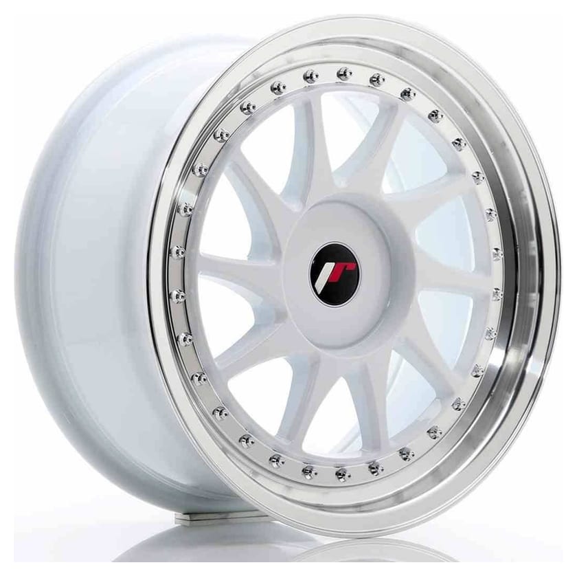 JR Wheels JR26 17x8 ET20-35 BLANK White w/Machined Lip