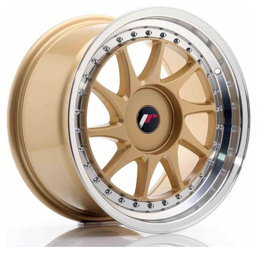 JR Wheels JR26 17x9 ET20-35 BLANK Gold w/Machined Lip