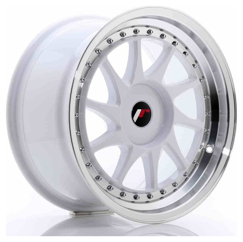 JR Wheels JR26 17x9 ET20-35 BLANK White w/Machined Lip