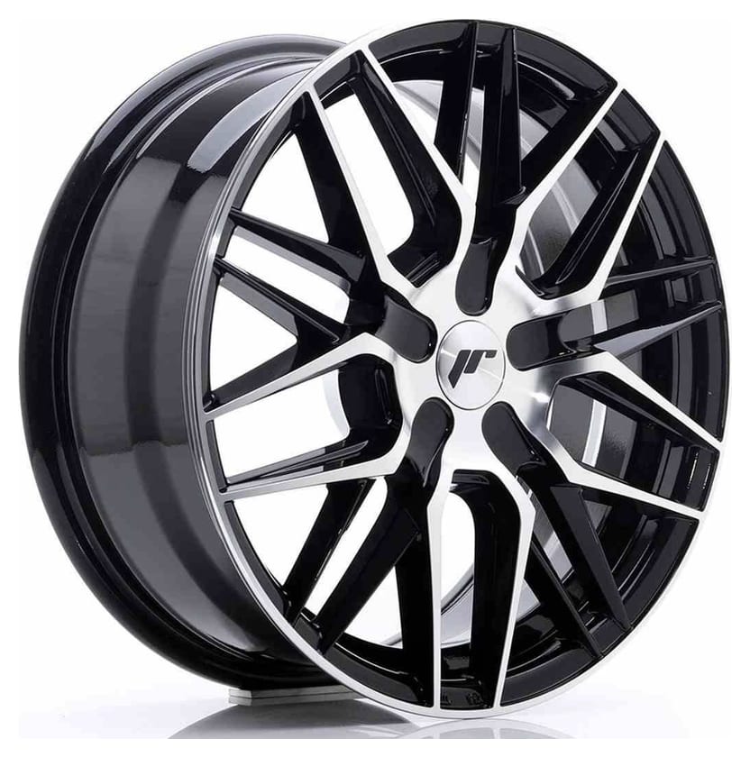 JR Wheels JR28 17x7 ET35-45 BLANK Gloss Black Machined Face