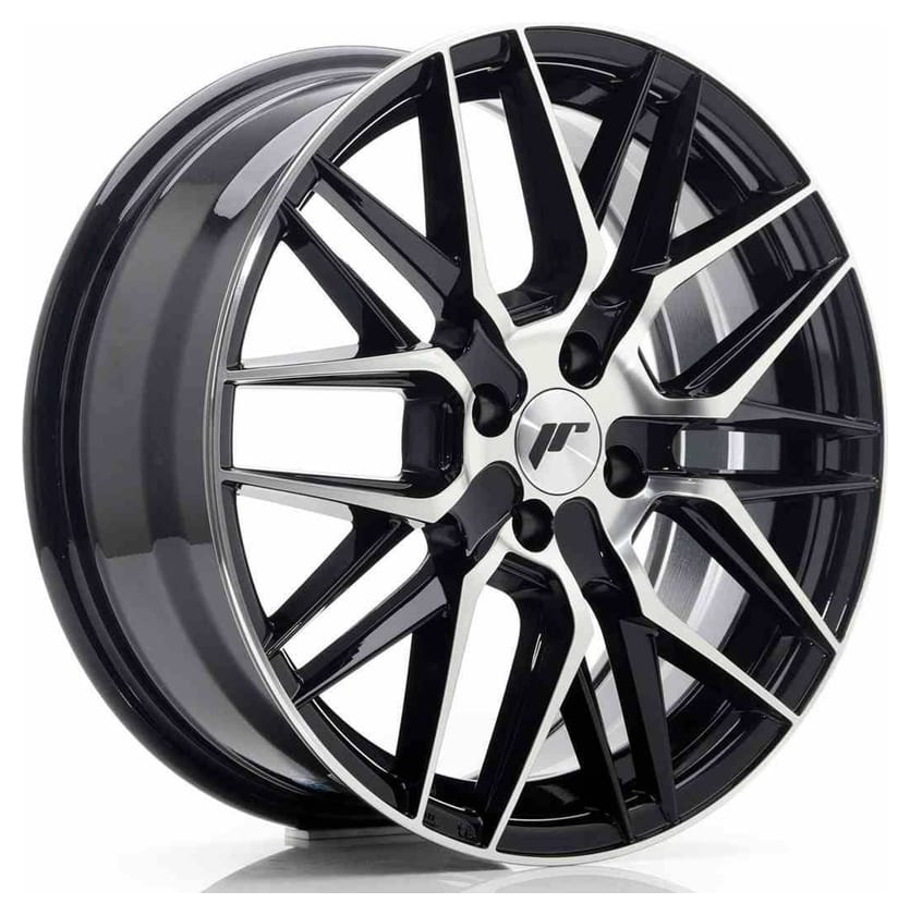 JR Wheels JR28 17x7 ET40 4x100 Gloss Black Machined Face