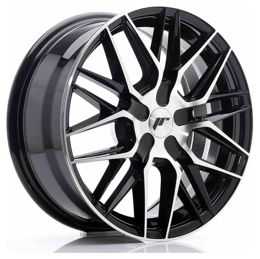 JR Wheels JR28 17x8 ET25-40 BLANK Gloss Black Machined Face