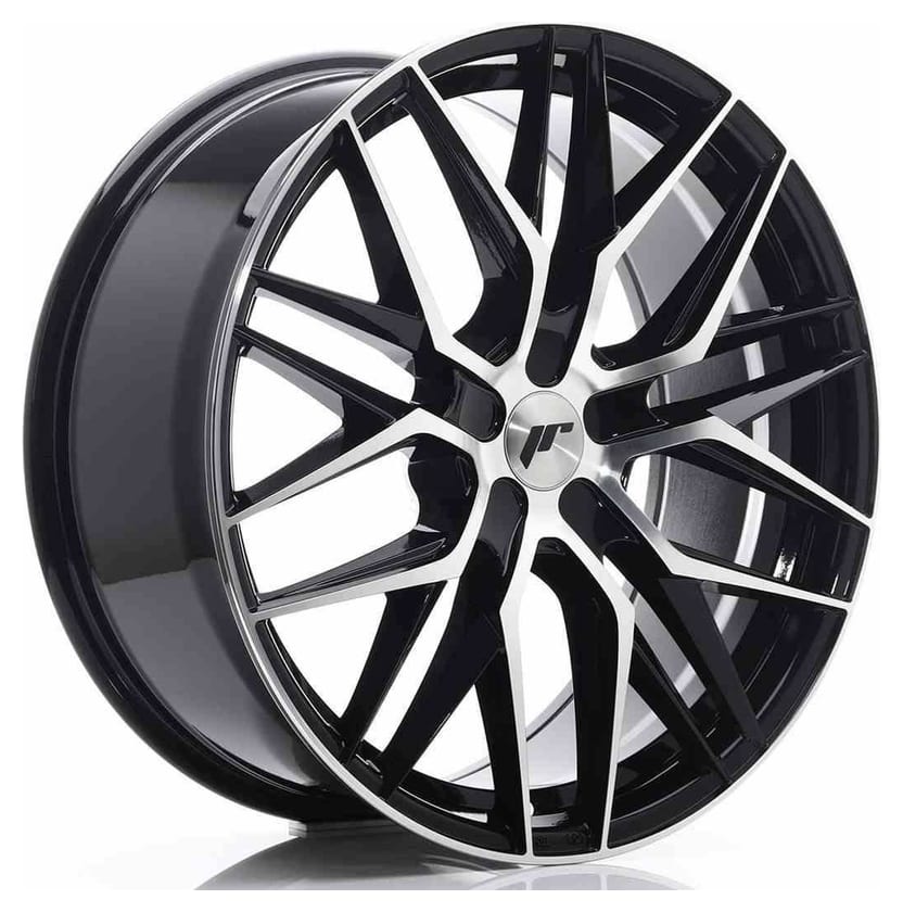 JR Wheels JR28 21x9 ET15-45 5H BLANK Gloss Black Machined Face