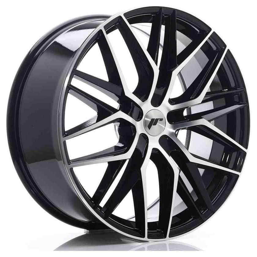 JR Wheels JR28 22x9 ET30-45 5H BLANK Gloss Black Machined Face