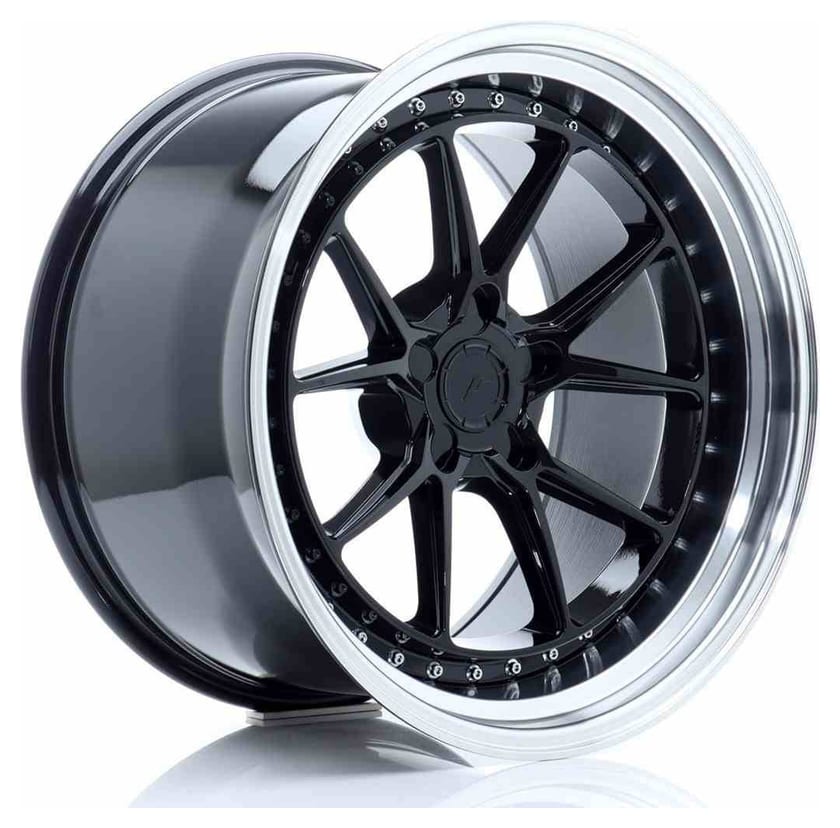 JR Wheels JR39 19x11 ET0-25 5H BLANK Glossy Black w/Machined Lip