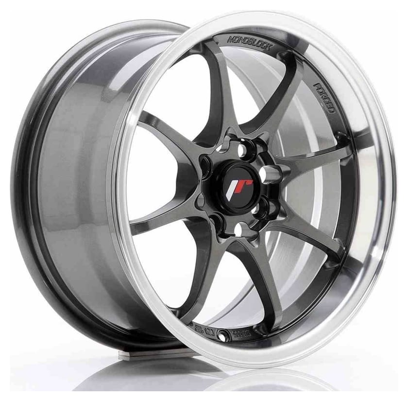JR Wheels JR5 15x8 ET28 4x100 Gun Metal w/Machined Lip