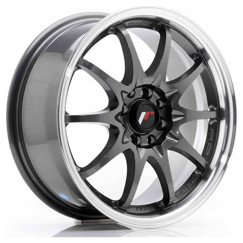 JR Wheels JR5 16x7 ET30 4x100/108 Gun Metal w/Machined Lip