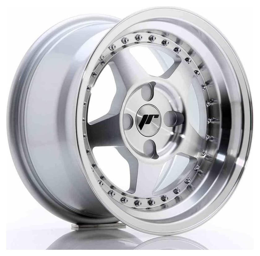 JR Wheels JR6 15x8 ET25 4H BLANK Silver Machined Face