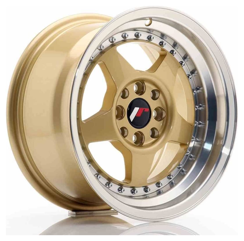 JR Wheels JR6 15x8 ET25 4x100/108 Gold w/Machined Lip