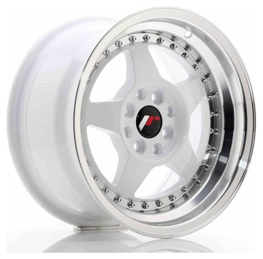 JR Wheels JR6 15x8 ET25 4x100/108 White w/Machined Lip