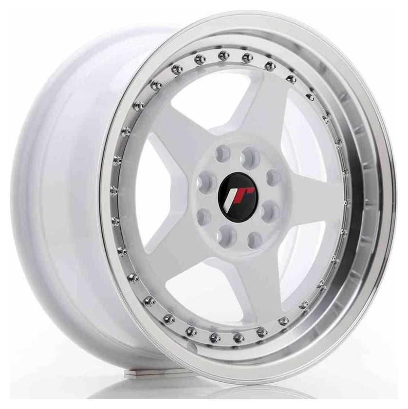 JR Wheels JR6 16x7 ET35 4x100/114 White w/Machined Lip