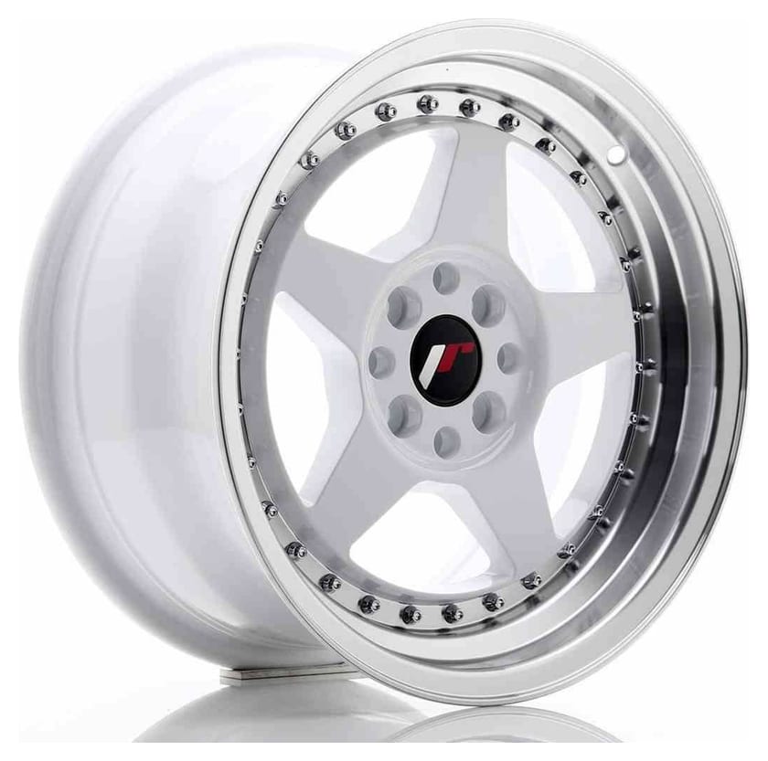 JR Wheels JR6 16x8 ET25 4x100/108 White w/Machined Lip