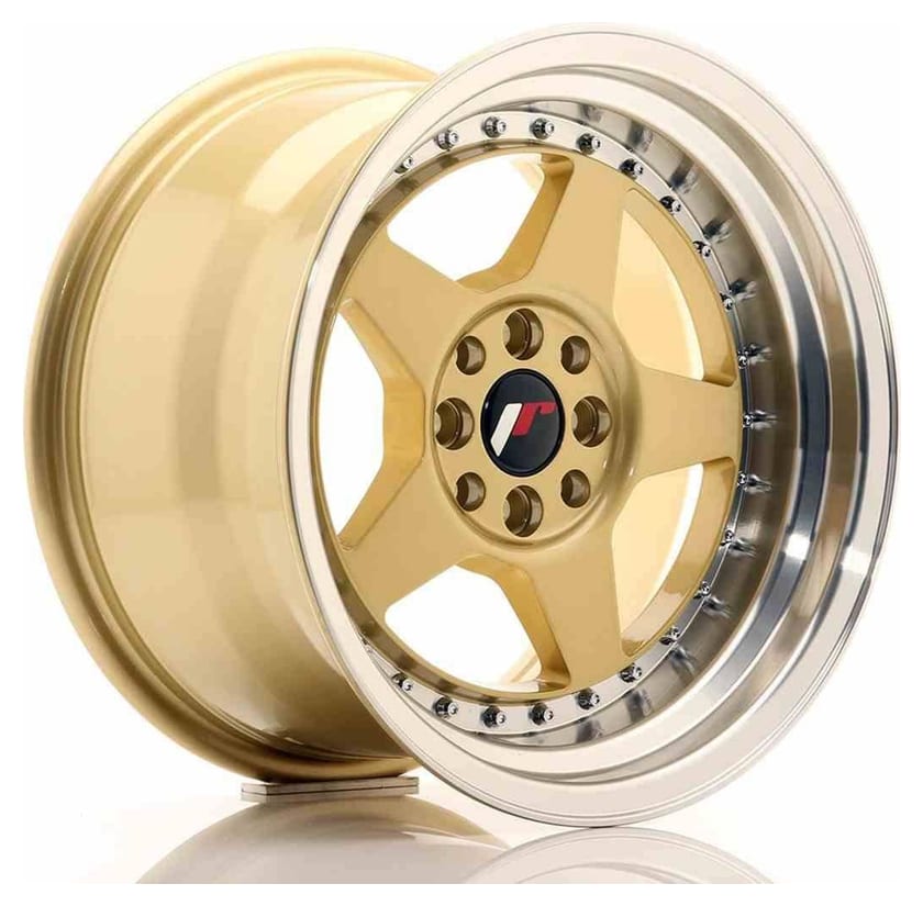 JR Wheels JR6 16x9 ET20 4x100/108 Gold w/Machined Lip