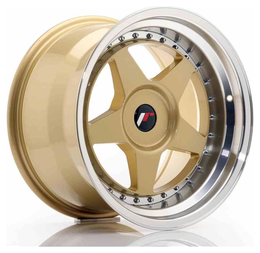 JR Wheels JR6 17x10 ET20 BLANK Gold w/Machined Lip