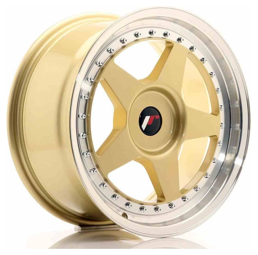 JR Wheels JR6 17x8 ET35 BLANK Gold w/Machined Lip