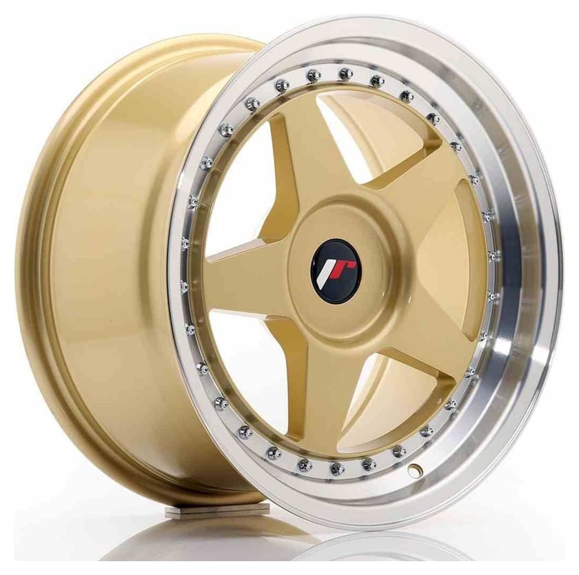 JR Wheels JR6 17x9 ET20-35 BLANK Gold w/Machined Lip