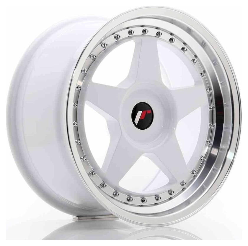 JR Wheels JR6 17x9 ET20-35 BLANK White w/Machined Lip