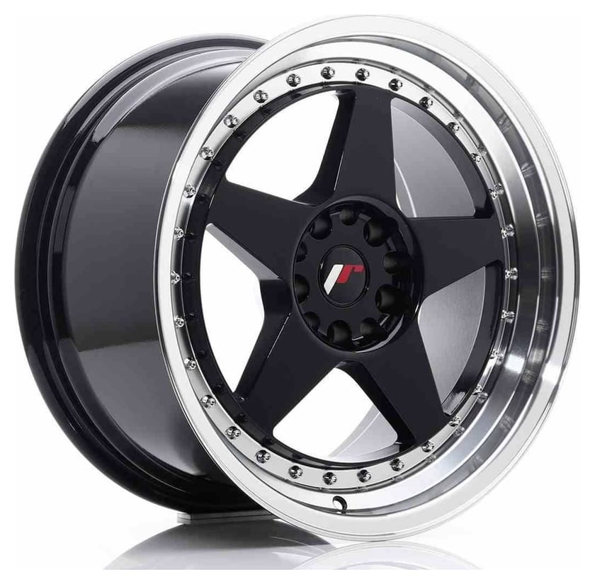 JR Wheels JR6 18x9,5 ET22 5x114,3/120 Glossy Black w/Machined Lip