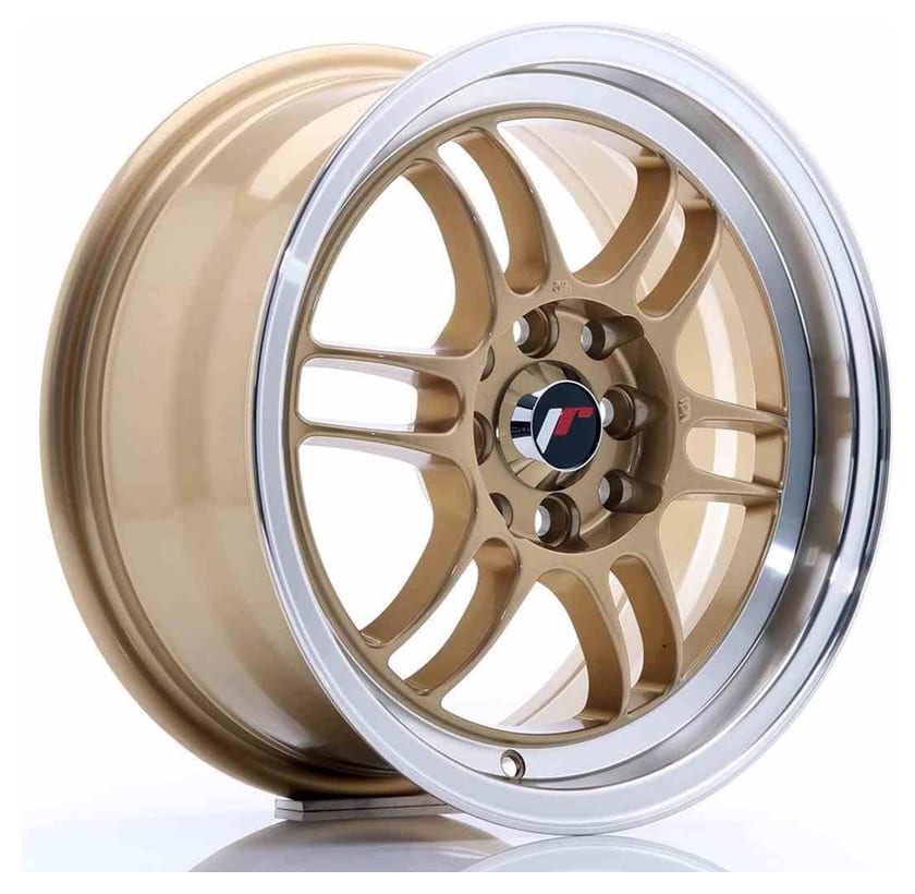 JR Wheels JR7 15x7 ET38 4x100/114 Gold w/Machined Lip