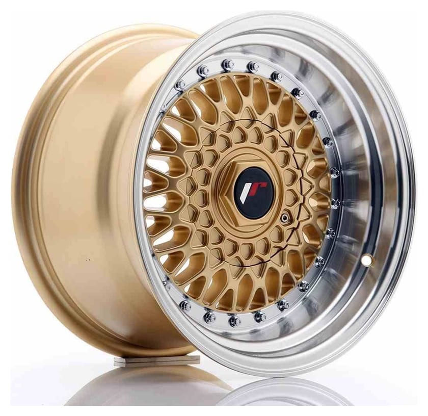 JR Wheels JR9 15x9 ET10 4x100/108 Gold w/Machined Lip