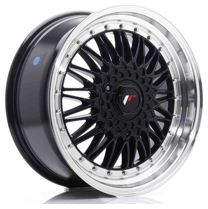 JR Wheels JR9 18x8 ET35-40 BLANK Gloss Black w/Machined Lip