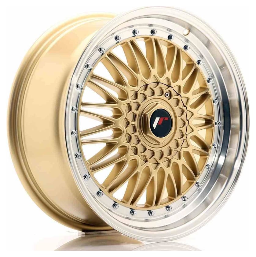 JR Wheels JR9 18x8 ET35-40 BLANK Gold w/Machined Lip