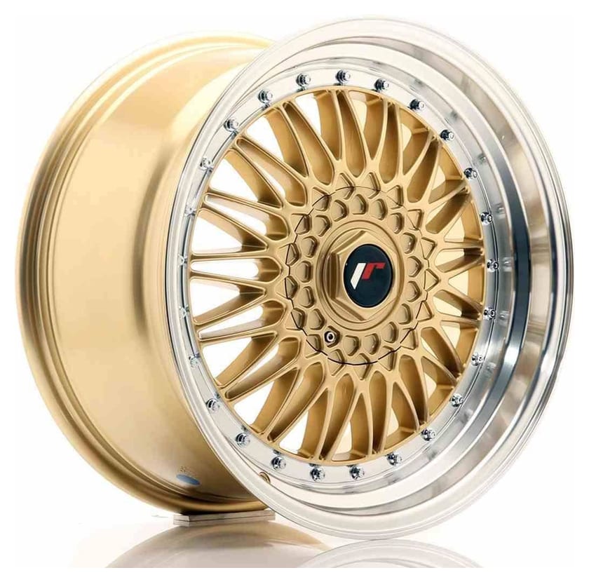 JR Wheels JR9 18x9 ET20-40 BLANK Gold w/Machined Lip