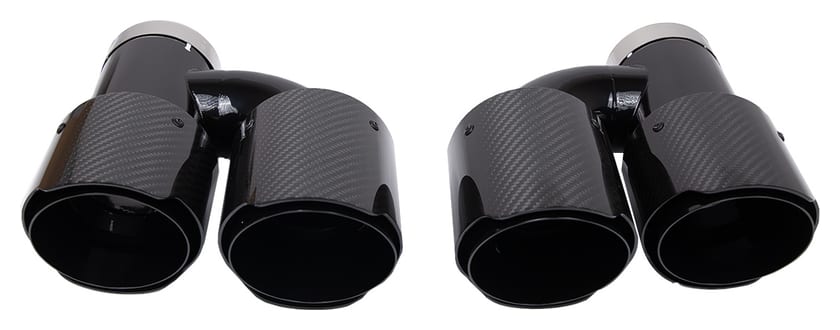 Końcówka Tłumika 101mmx2 wejście 70mm Carbon Gloss Zestaw