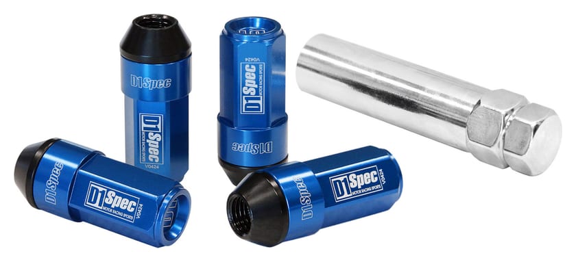 Kute Nakrętki D1Spec 2w1 Stal M12x1,5 54mm Niebieskie Heptagon