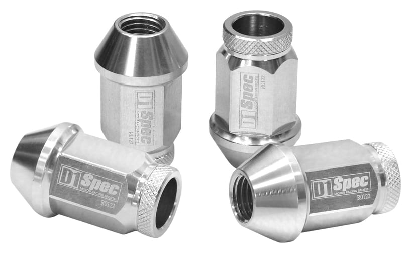 Kute Nakrętki D1Spec Alu M12x1,25 37mm Srebrne