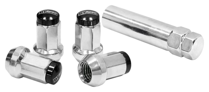 Kute Nakrętki D1Spec Stal M12x1,5 37mm Srebrne/Czarne