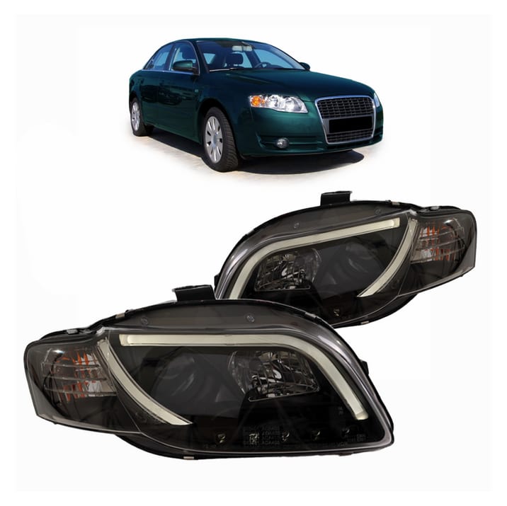 Lampy Audi A4 B7 Przód DRL Black